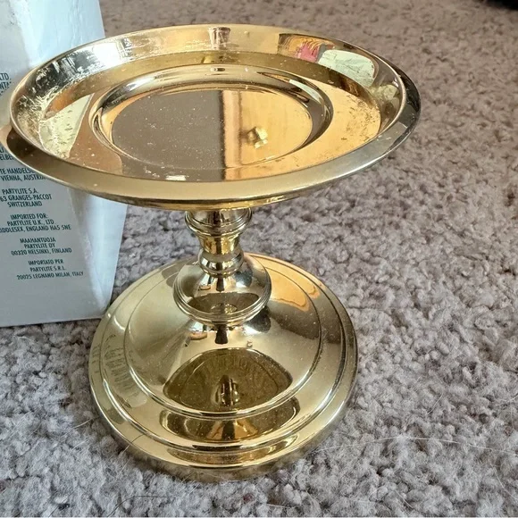 Vintage PartyLite Falmouth Brass Pillar Candle Holder with Original Box 10.1 cm - Picture 3 of 7
